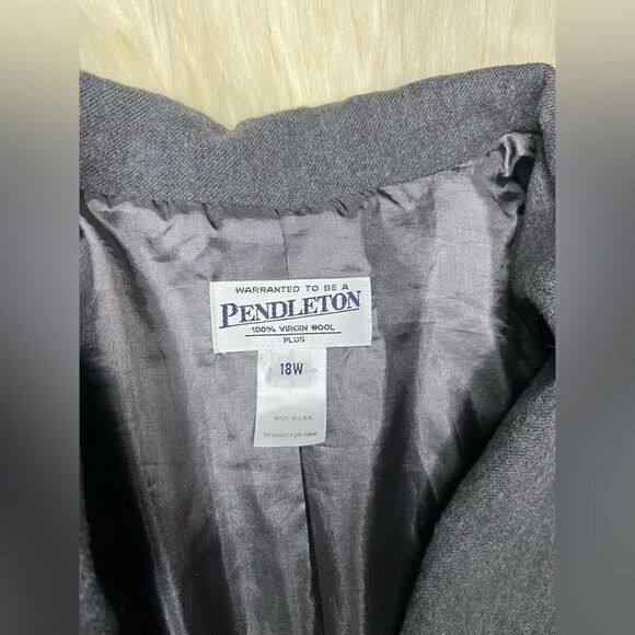 Pendleton 100% virgin wool grey blazer sz 18W - Picture 2 of 7